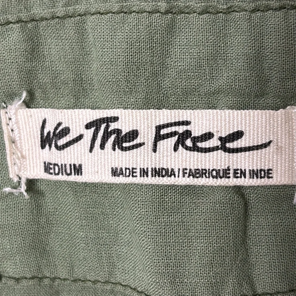 Free People We the Free Green Quilted Stitch Yoke Button up-shirt button down - Picture 12 of 14
